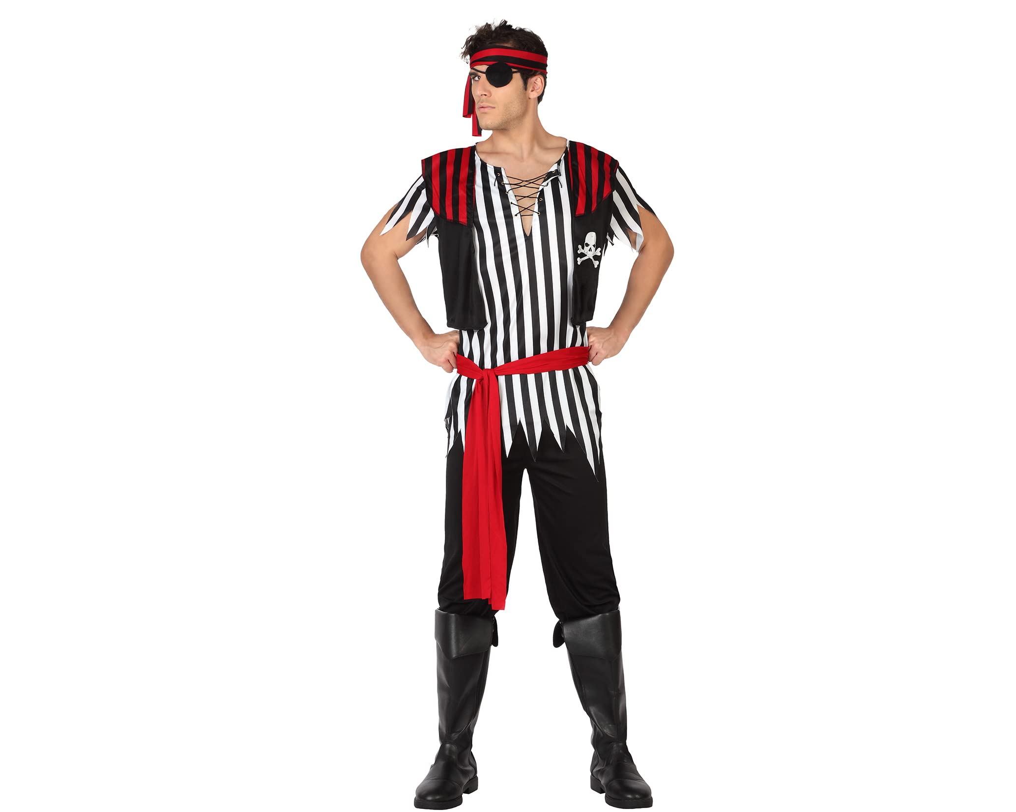 Atosa 26593 Costume Pirate Man M-L Red-Carnival, Men