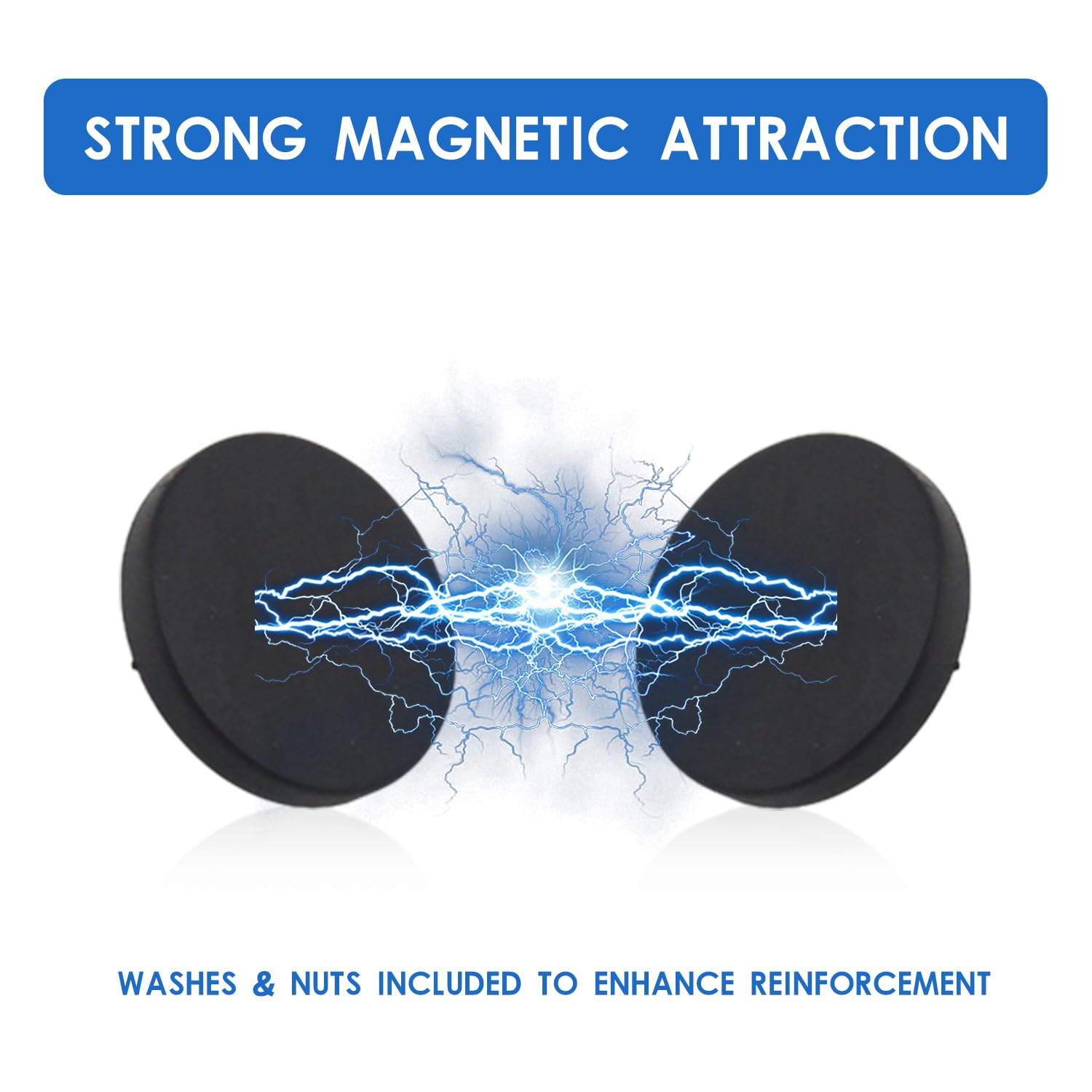 8 Stücke Magnet Mit Gewinde Neodym Magnet-System Gummiert Starke Magnete Ø 43mm Mit M6 Außengewinde 10kg Haftkraft für Schrauben Öse Oder Haken (Schwarz)