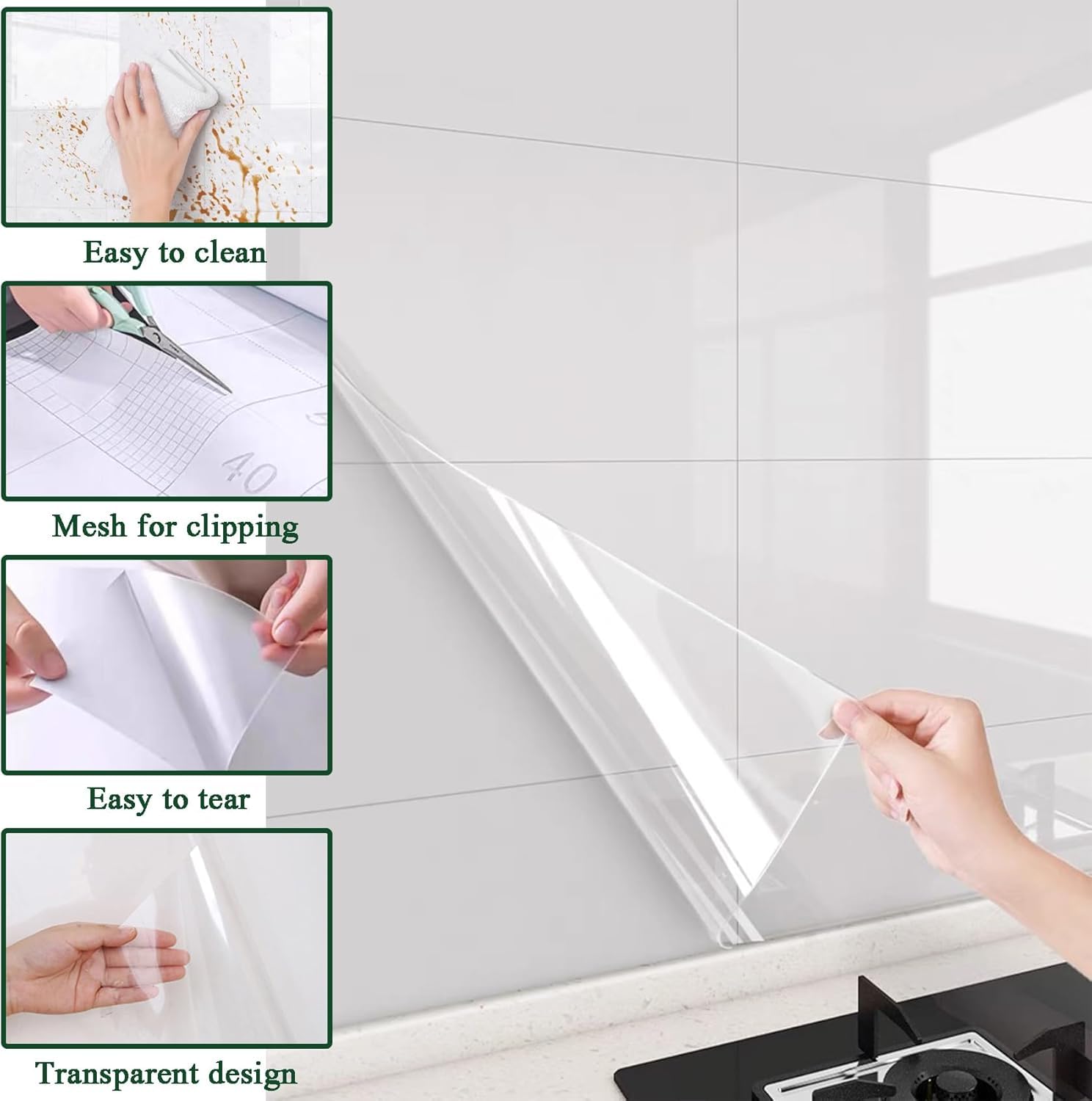 Transparent Wall Protection Sheet | Clear Self Adhesive Scratch & Stain Guard Film for Walls & Furniture | Crystal Clear Wall Protection Film || 61"x 200"cm 1