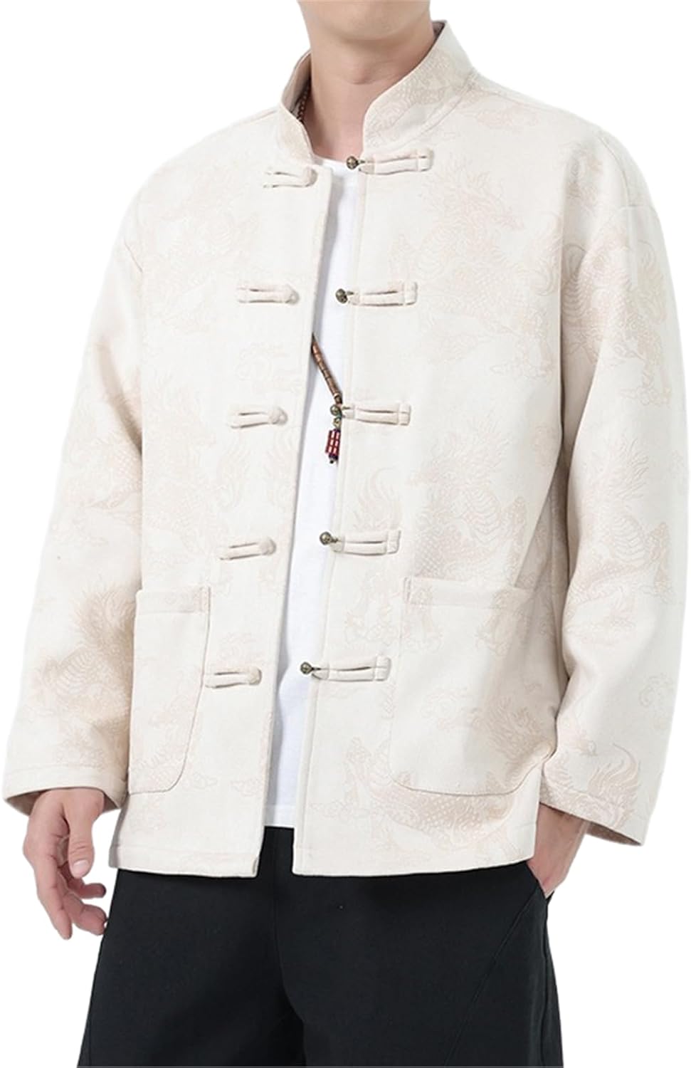 Men's Spring Autumn Jacket Tang Suit Long Sleeve Mao Suit Casual Top
