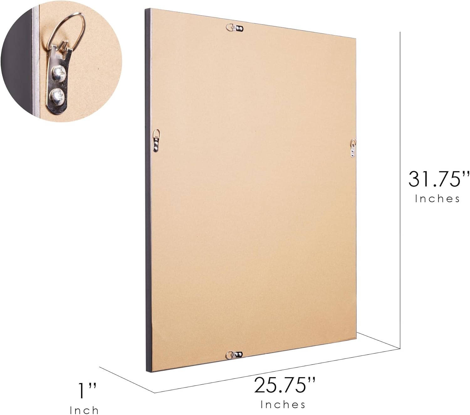 Black Framed Rectangular Beveled Wall Mirror 26" x 32"