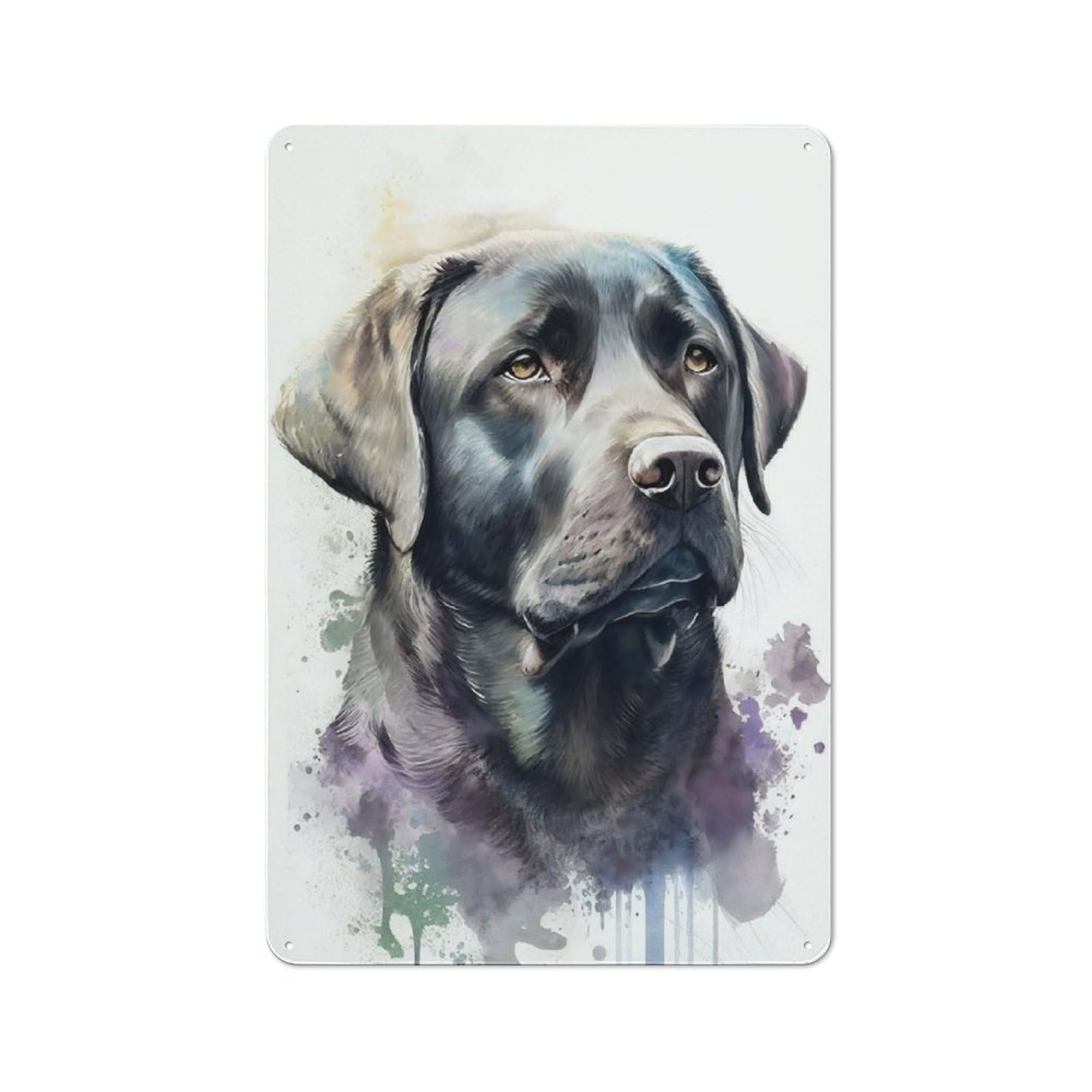 Junmoney Labrador Retriever Dog Art Office Metal Sign 30X20cm, Understated Office Wall Decor For Workspace, Cafe, Shop Or Desk Area