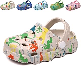 Kids Clogs Mules for Girls Boys Lightweight Garden Shoes Toddler Dinosaur Slip-on Beach Pool Shower Sandals Surf Clogs for...