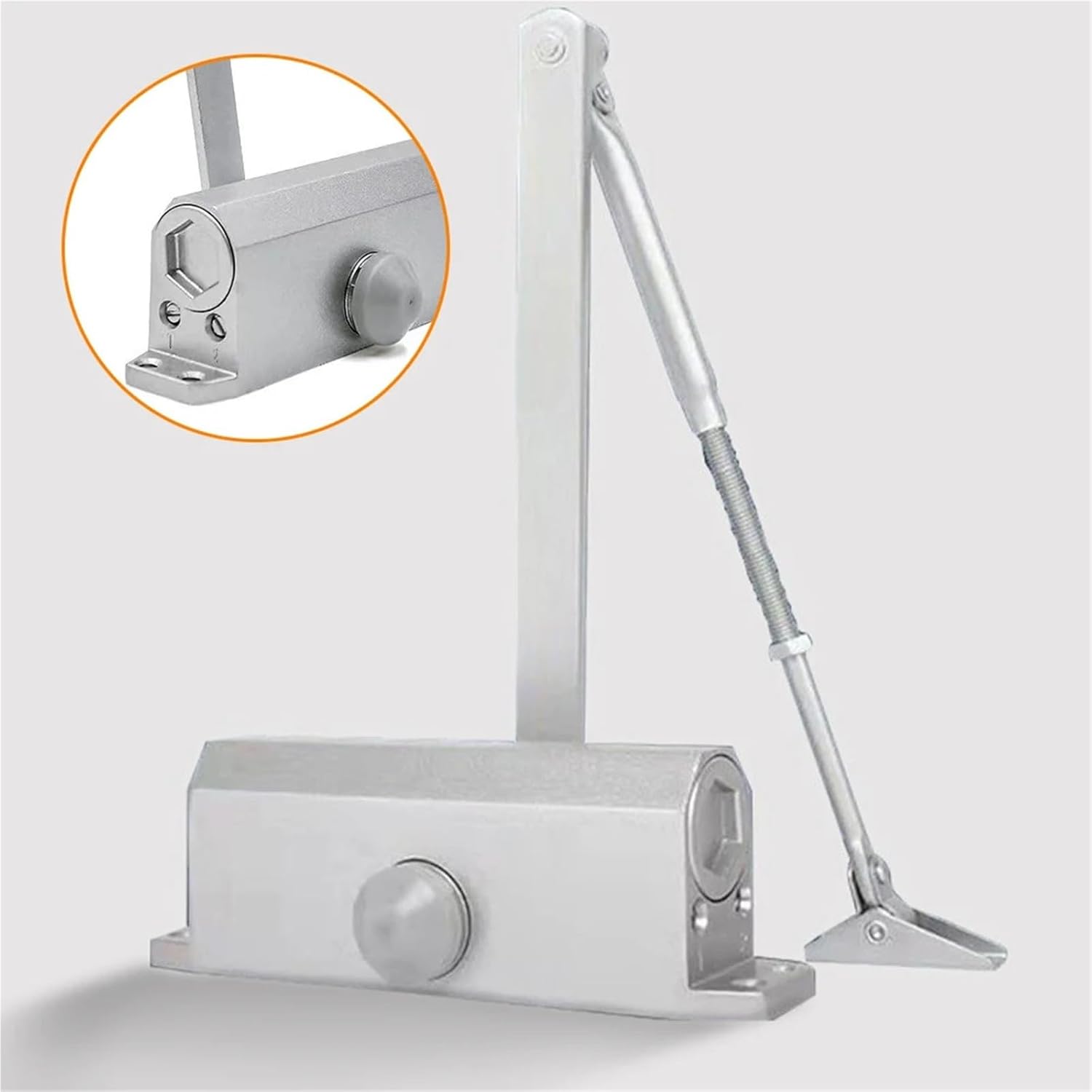 Compatible Hydraulic Adjustable Door Closer Metal Spring Buffer Residential Commercial(45-85KG)