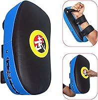 Vista 11 de TLBTEK Almohadilla de patada para Taekwondo - Almohadillas de entrenamiento para Muay Thai, MMA, Karate, Kickboxing - Almohadilla curva de cuero