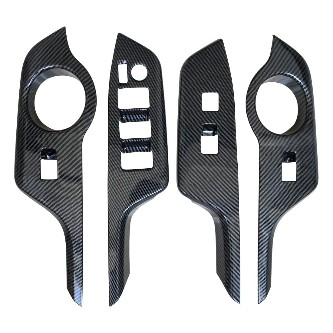 ruihe 4pc Carbon Fiber Color Automobile Door Window Control Panel Cover Molding Door Lock Switch Trim Fit for Toyota C-HR CHR 2018 2019 2020 2021 2022 North American Version (Premium Version)-image-37