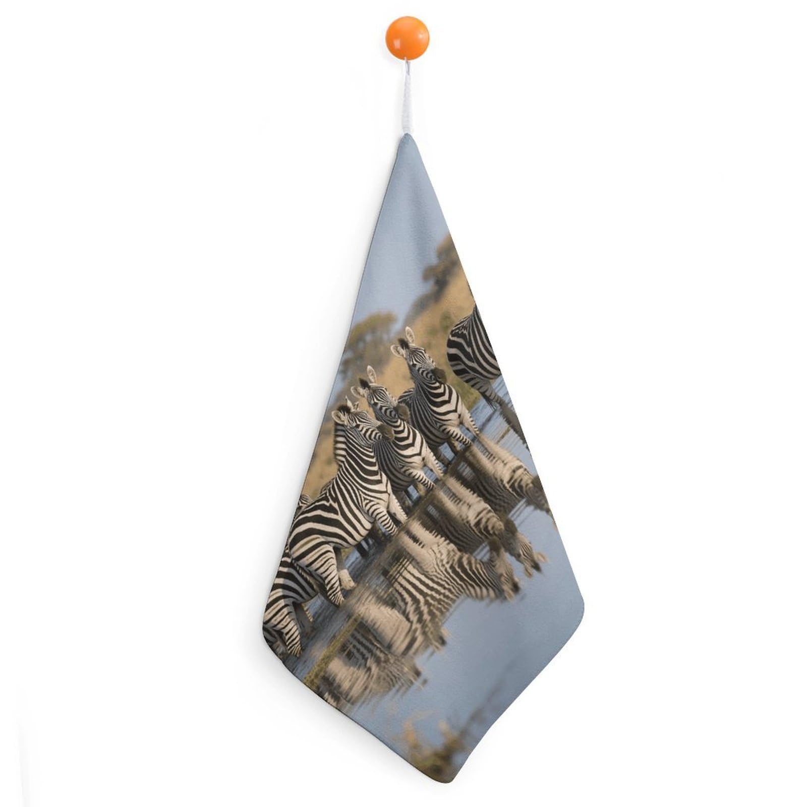 VstaDank Zebra Hand Towel Skin Friendly Face Towel Machine Washable Washcloth Reusable Makeup Remover Cloth Soft Feel Fingertip Towels Multi-Purpose Wash Cloth for Bathroom