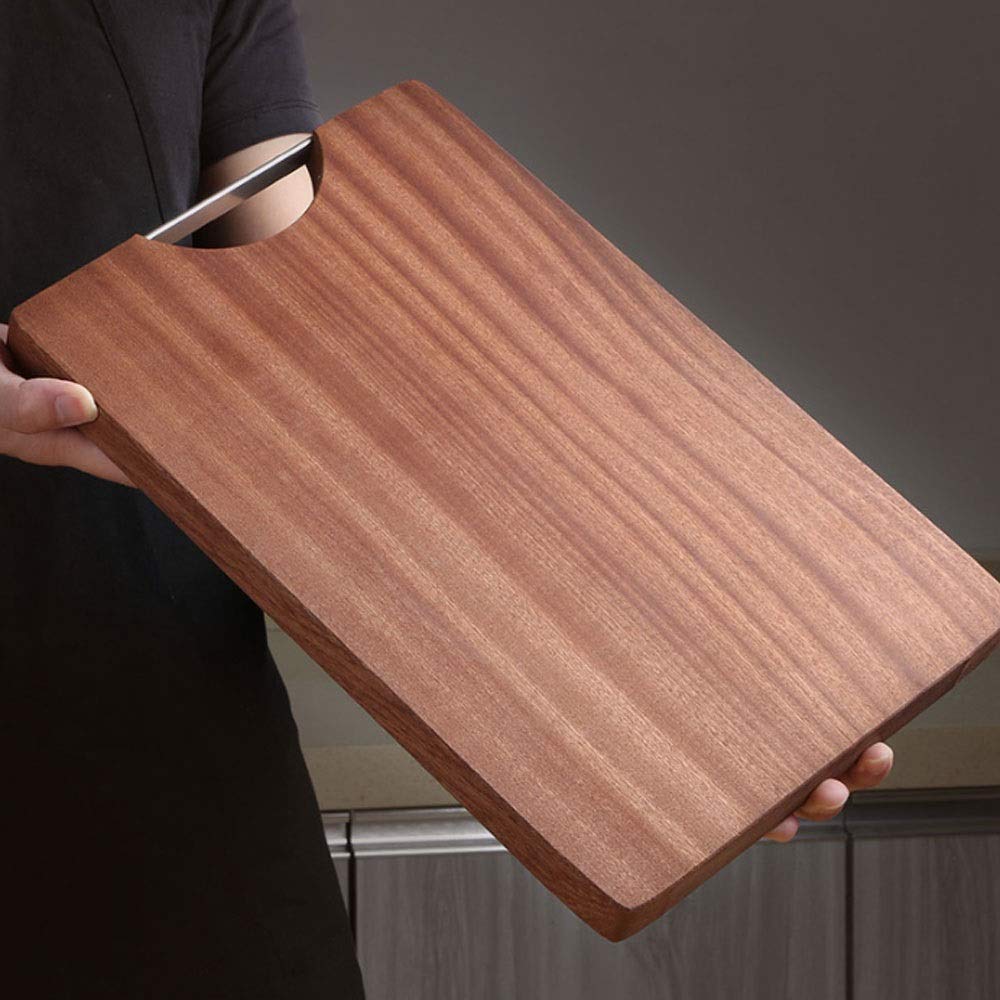 Tabla de cortar grande de madera para cortar de cocina, para carne, carnicero, queso, verduras, bandeja de servir resistente con asas