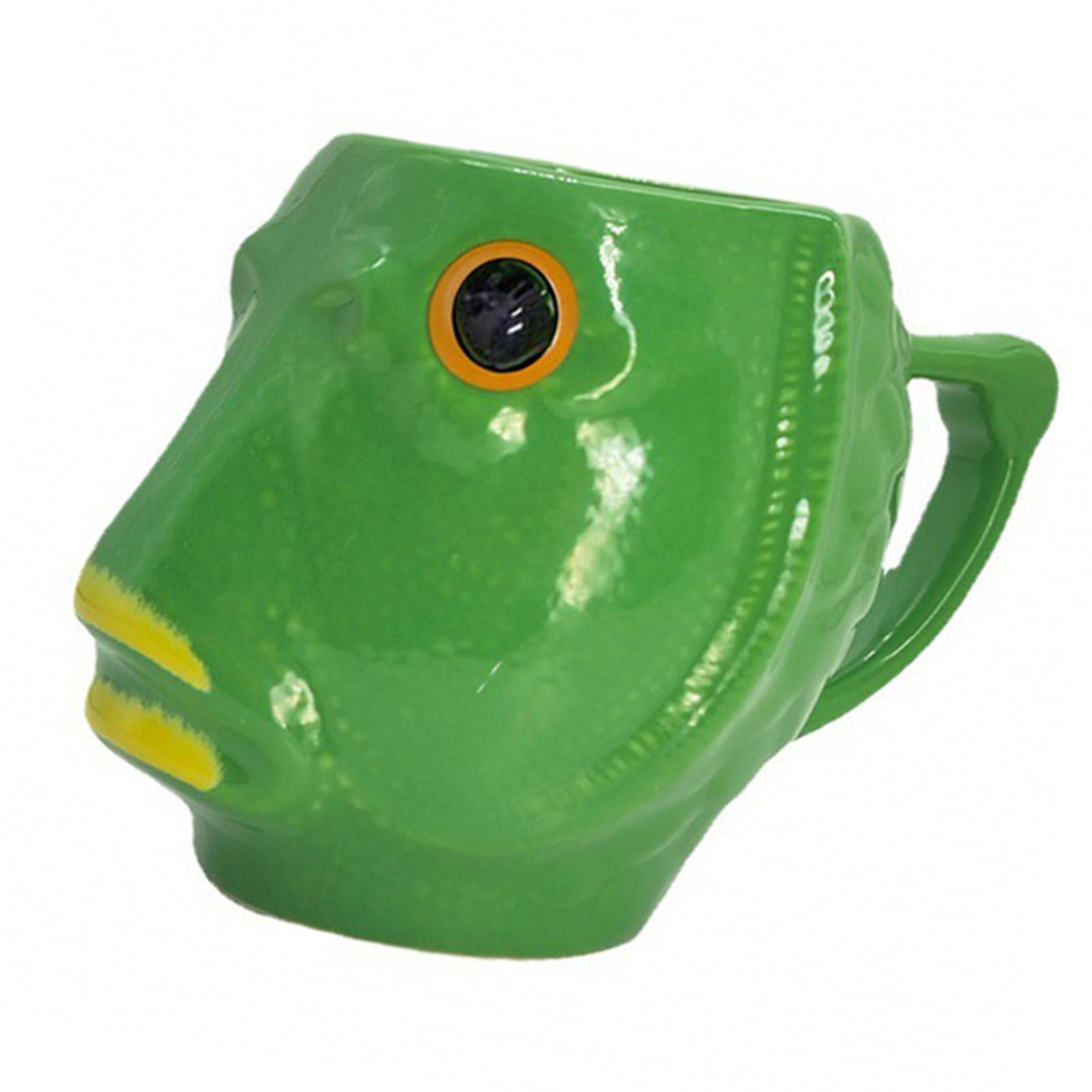 Qisuw Head Shape Ceramic Mug 450ml Large Capacity Ceramic Construction Nonslip Base for Safe and Humorous Drinking Funny Head Fish Mug