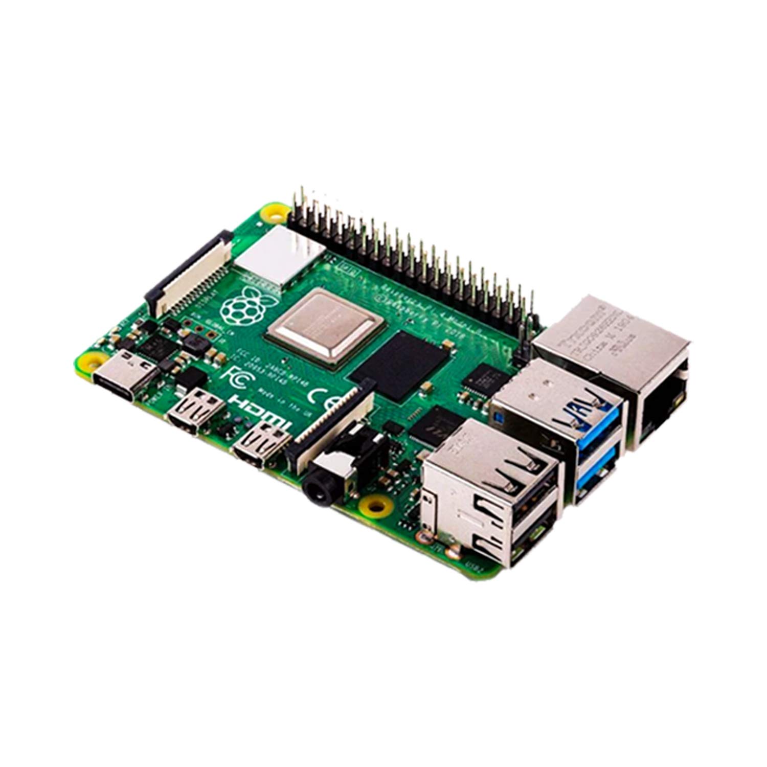 sb components Raspberry Pi 4 Basic Starter Kit (Raspberry Pi 4 Model B, custodia protettiva, alimentatore e scheda MicroSD da 32 GB) trasparente Clear Case 2GB RAM