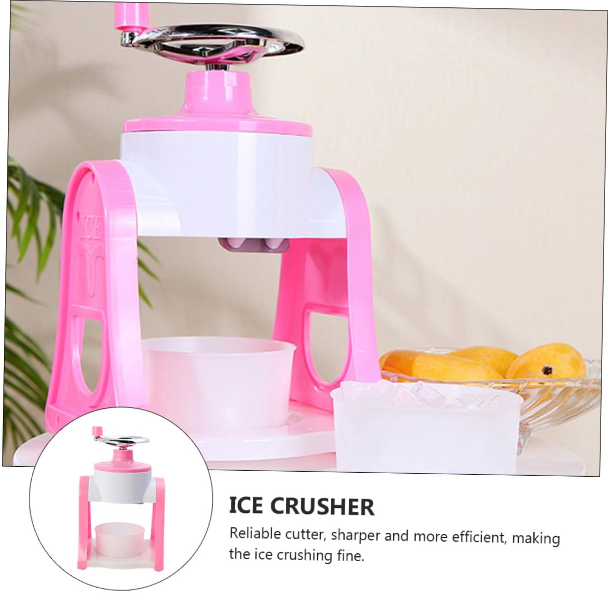 Angoily Máquina Manual para Granizados y Hielo Raspado para Casa, Manivela, de Abs y Acero Inoxidable, Adecuado para Postres Caseros