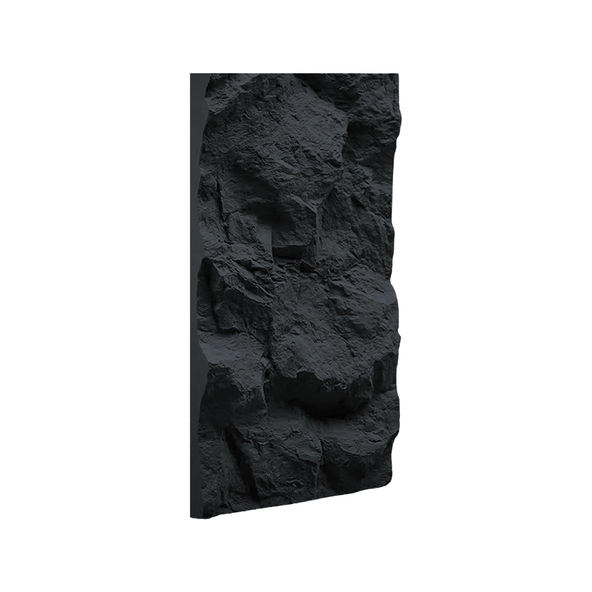 Izodekor Panneaux PU mur aspect pierre 60x120 cm | 5 cm d'épaisseur | Panneaux muraux 3D noirs | Revêtement mural aspect pierre intérieur | Panneaux PU en pierre naturelle | NIGHT STONE