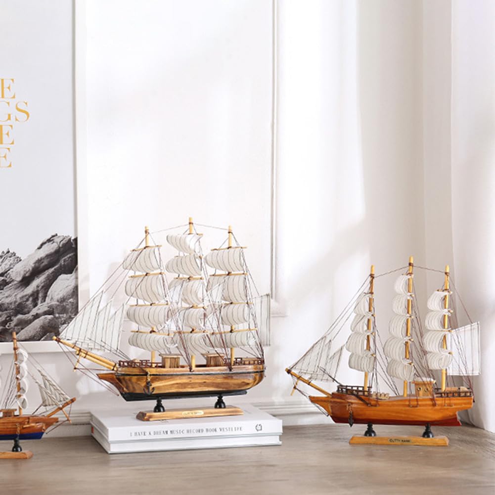 Thaookte Holz Segelboot Modell, Schiff Maritime Deko Mit Leichter Schnur, Segelschiff Deko, Segelschiff Deko Maritim Segelboot Deko Für Weihnachten Wohnzimmer Büro Schreibtisch Deko Geschenke