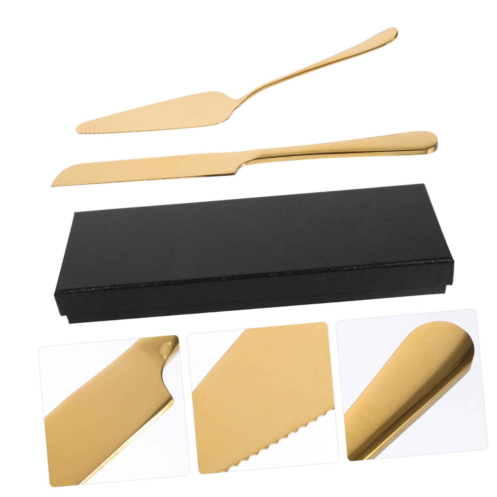 CONGARTENO Stainless Steel Baking Cake Knife Set Serrated Cake Knife Spatula for Wedding Party
