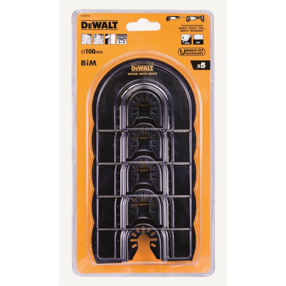 DEWALT Accessori Per Utensile Multifuzione, N.5 Lame Segmentata Diametro 102 mm