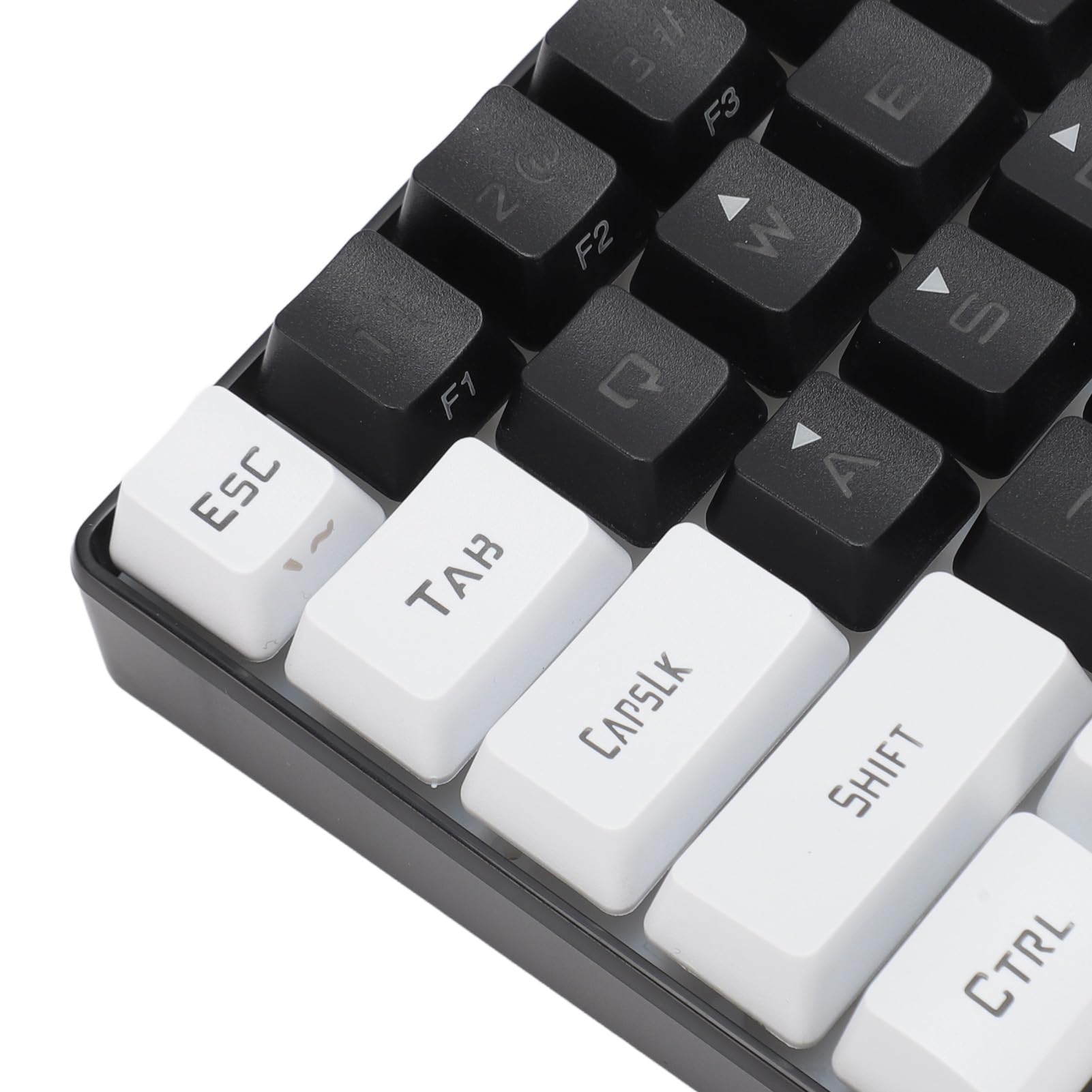Mechaniczna klawiatura do gier, 61 klawiszy, 60% kompaktowa klawiatura do gier z 7-kolorowym podświetleniem RGB, przewodowa klawiatura USB do laptopa stacjonarnego i podróżna (czarno-biała)