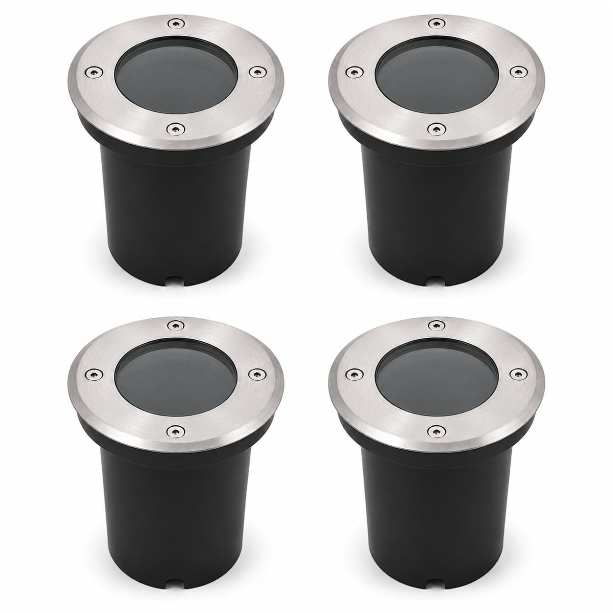 Faretto Calpestabile tondo GU10 da Incasso per Esterno IP65 Acciaio Inox 220V per Vialetti Giardini (4 pezzi)