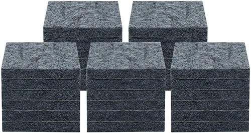 Miniatura 8 de uxcell 30pcs Muebles Almohadillas Cuadradas 1 12" Autoadherente Antiarañazos Antiarañazos Almohadillas de Fieltro Protector de Pisos Gris