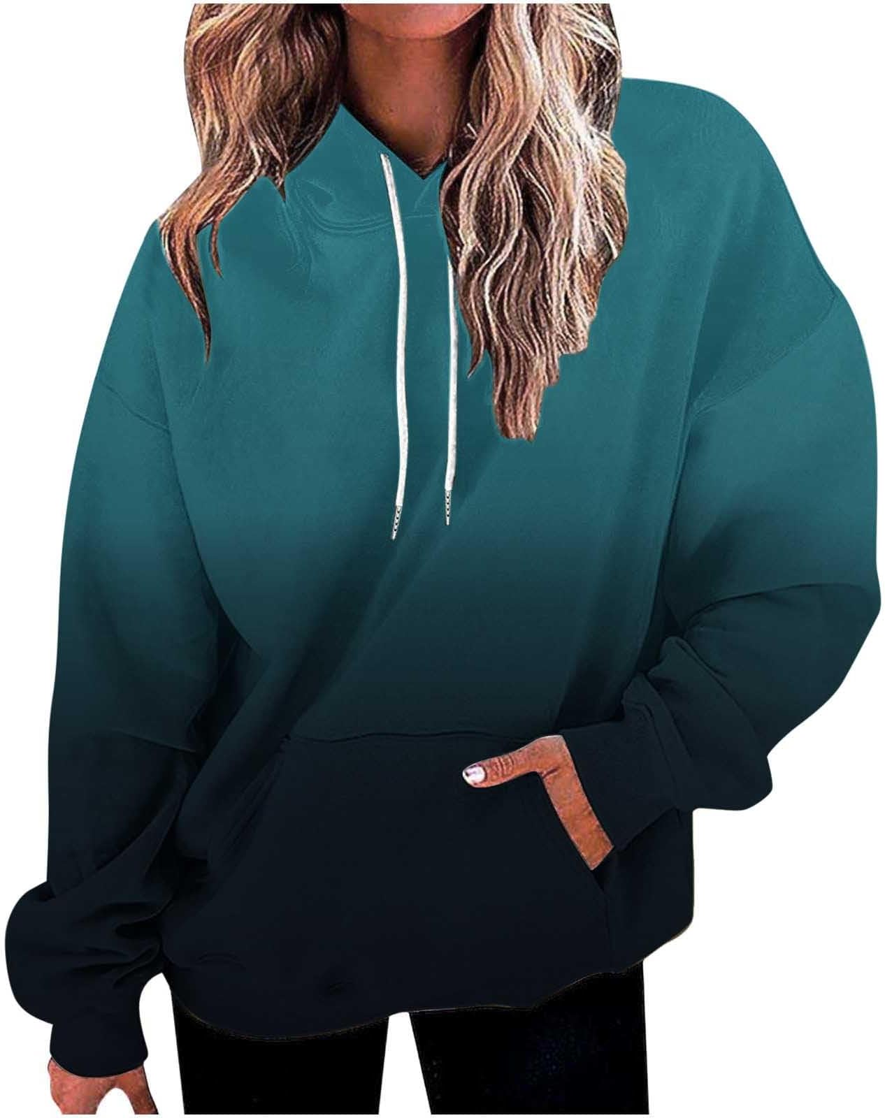 Womens Neon Print Oversized Sweatshirt Drawstring Pullover Sweatshirt Trendy Sweater Tops Fall Fashion Clothes 2023
