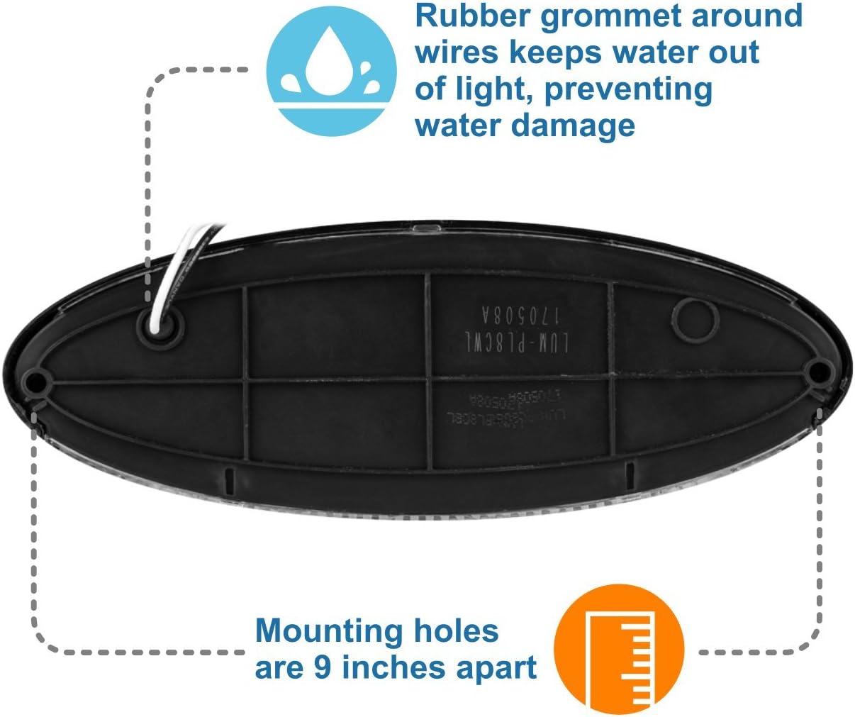 Lumitronics RV LED Euro-Style Porch Light - Clear Lens (Black) : Automotive