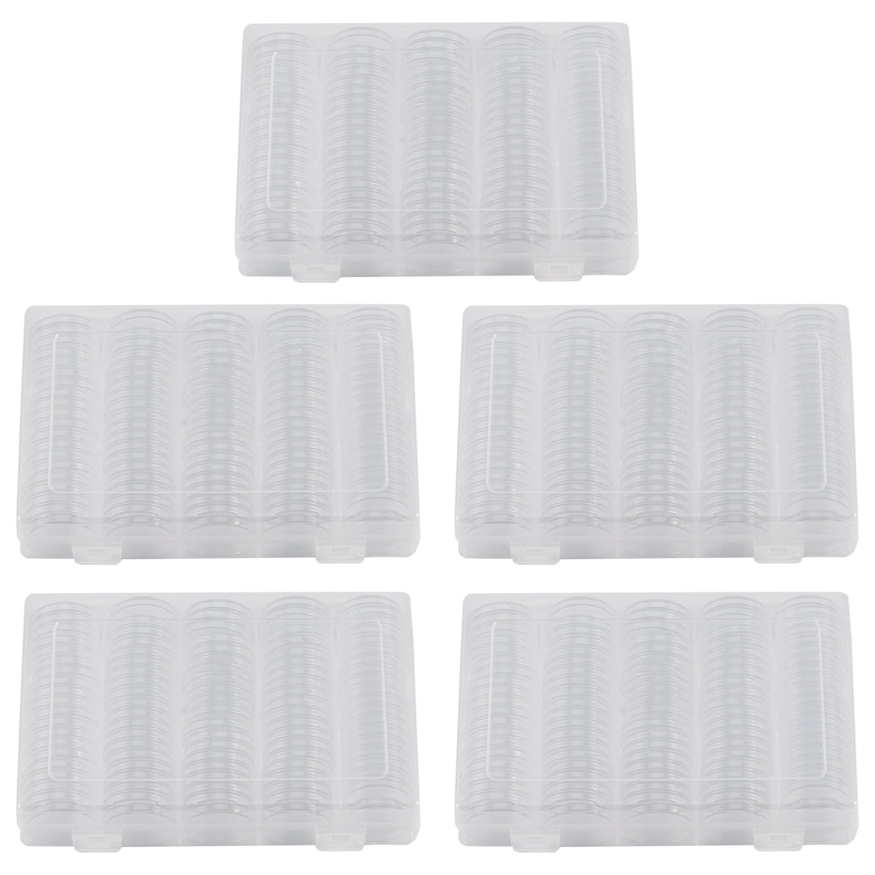 Vjsujehgy 5pcs 17/20/25/27/30mm Coin Holder, 500Pcs Silver Coin Capsules with Foam Gasket, Professional Coin Case