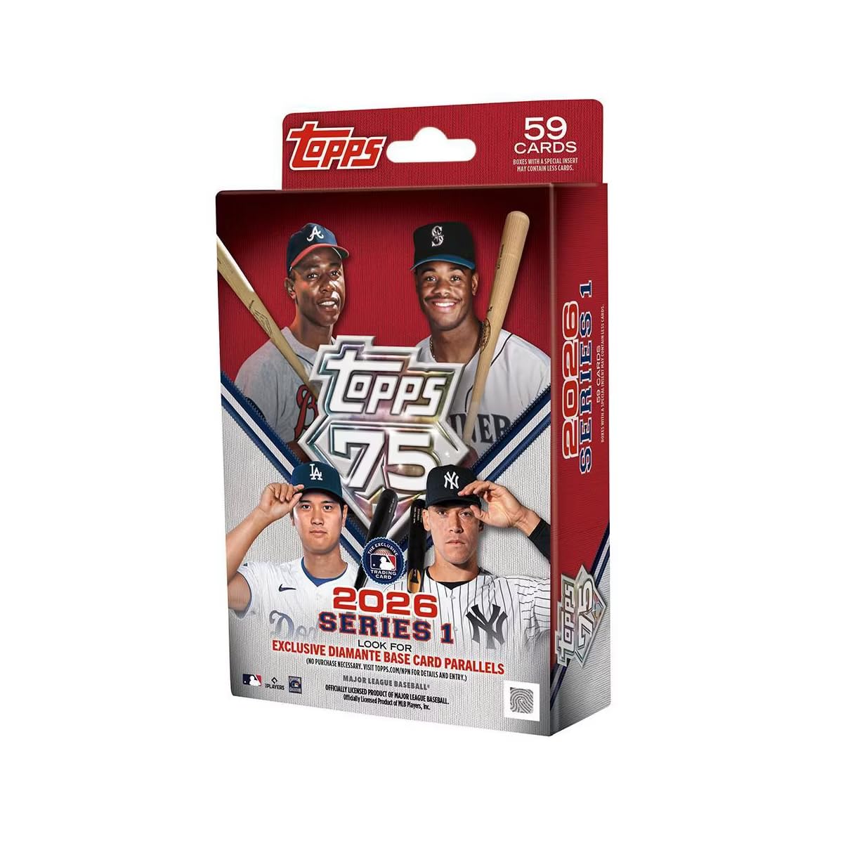 Photo 1 of **FACTORY SEALED** 2026 Topps MLB Series 1 Baseball Trading Card Hanger Box | 59 Cards | Look for Exclusive Diamante Base Card Parallels