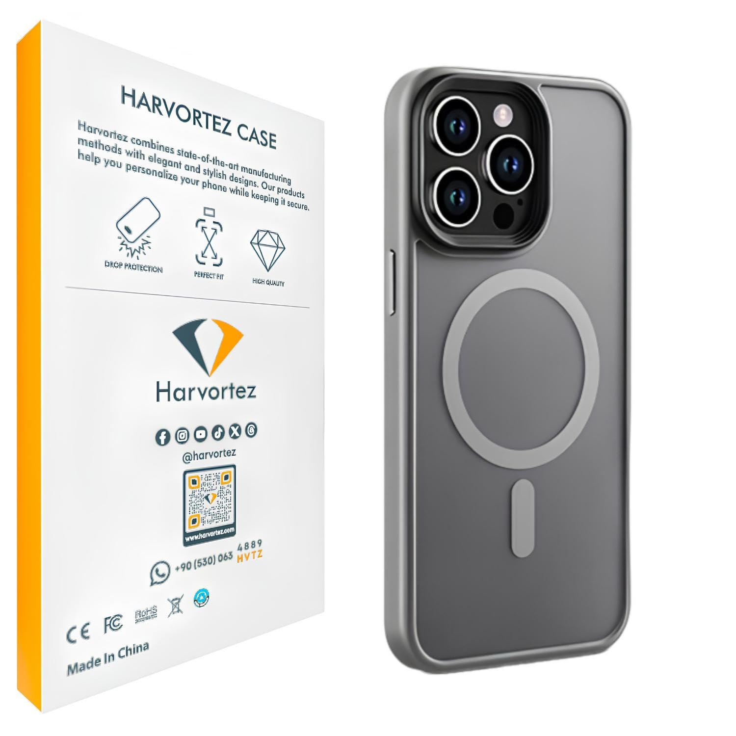 HARVORTEZ iPhone 15 Pro Max Kılıf 6.7" MagSafe ile Uyumlu, Darbeye Dayanıklı Cep Telefon Kılıfı, Mat