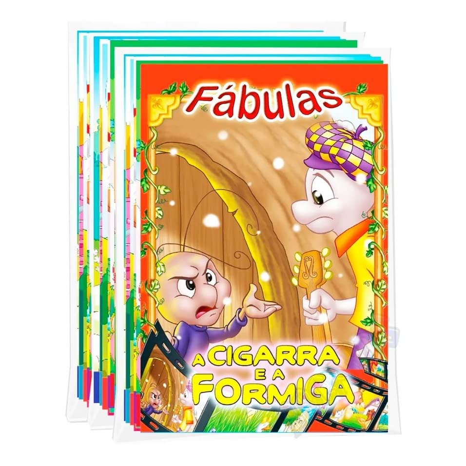 Kit C/ 24 Livrinhos - Coleções Clássicos Divertidos + Fábulas + Fazendinha do seu Lobato