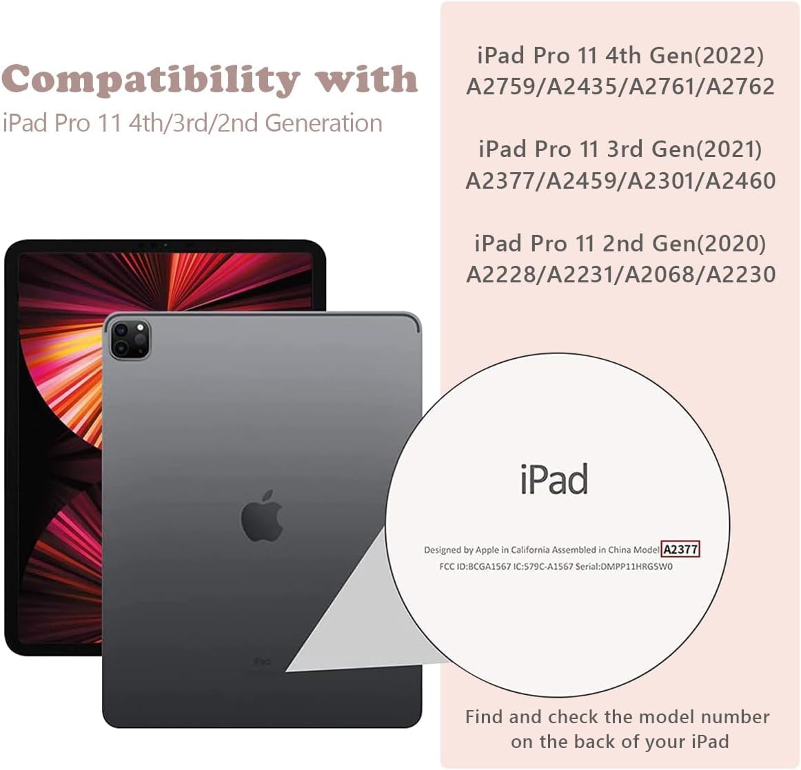 Custodia Mark Per IPad Pro 11 Pollici (2022/2021/2020) Con Portapenne E Supporto Trifold - Rosa