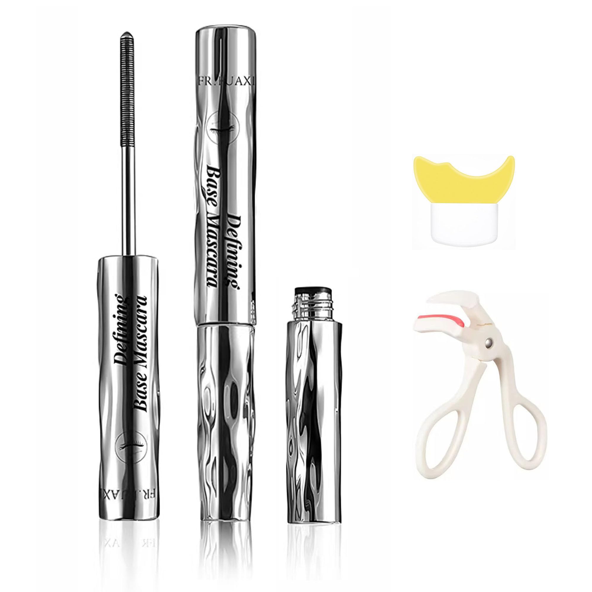 Black Metal Wand Mascara Kit,Waterproof Mascara for Thin Short Sparse Lashe