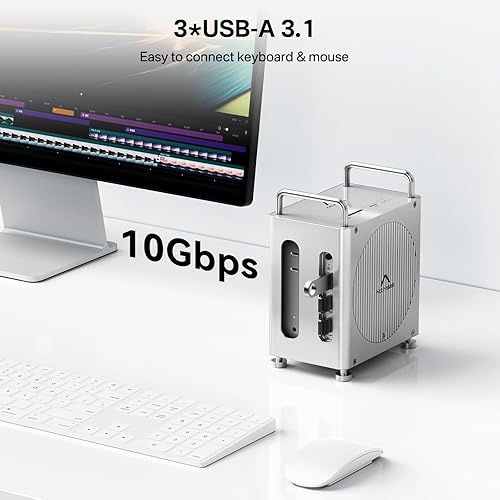 Miniatura 6 de ACASIS Dock Mac mini M4 de 40 Gbps con carcasa SSD NVMe de doble bahía, estación de trabajo 11-1 para Mac mini M4 y M4 Pro, estación de acoplamiento