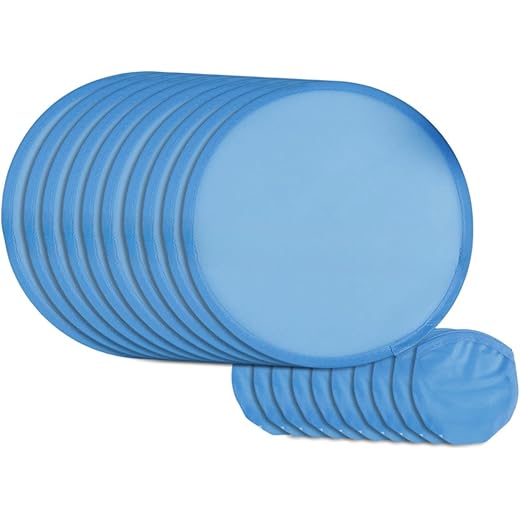 ZOOMELLA 10Pcs Folding Fan Classic Round Fan for Advertising Travel Decor Performance Blue