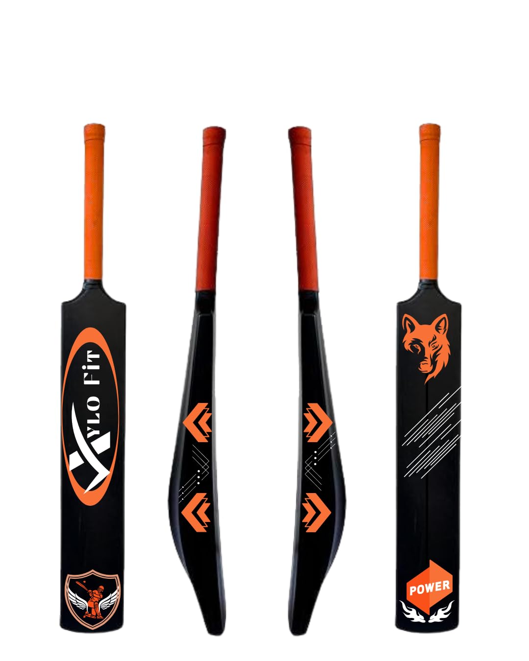 Encanto Bat for Cricket | Wolf Design | Black | Plastic Cricket Bat | Heavy, Hard & Safe for Backyard, Park & Indoor Cricket-picture-15