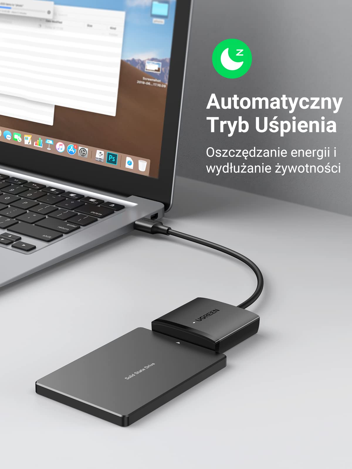 UGREEN Kabel USB SATA Dysk Twardy Adapter USB 3.0 na SATA III do 2,5/3,5 Cala