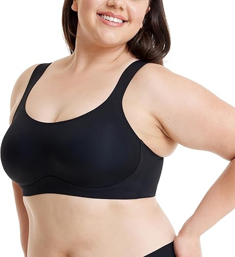 COMFELIE Brasier sin varillas con copas D-G para mujer, brasier sin costuras, sin costuras, 1 pulgada, elevado, cobertura completa, EB066