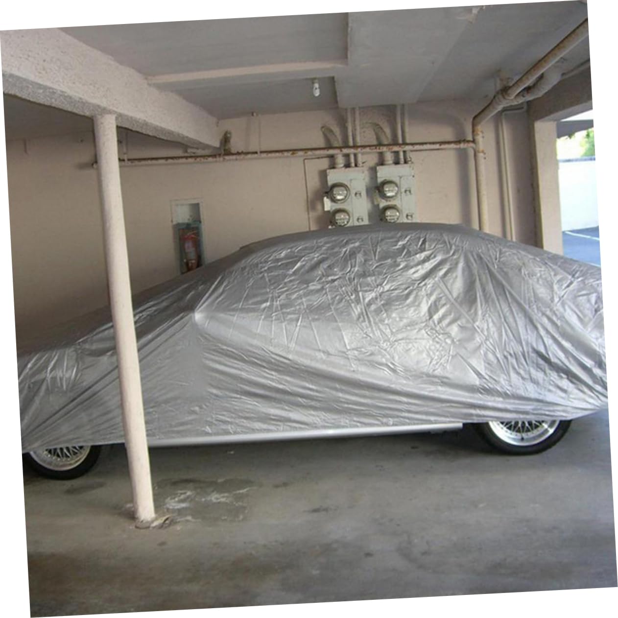 SOLUSTRE Full Car Cover Silver SUV Car Cover Waterproof Sunscreen Auto Hood Cover for Weather — view 8