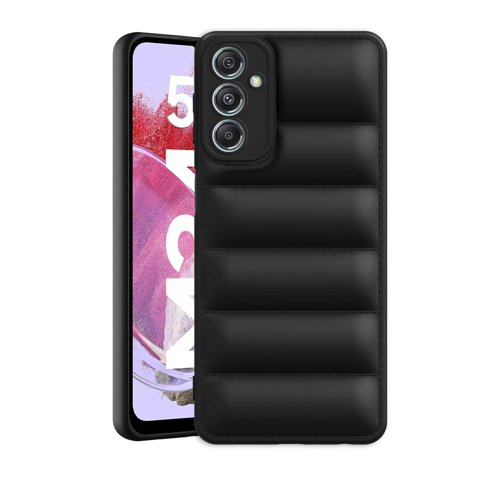 Plus Puffer Case Camera Protection Soft Back Cover for Samsung Galaxy M34 5G | F34 5G - Black (B0CN5J73LQ) Amazon Price History, Amazon Price Tracker