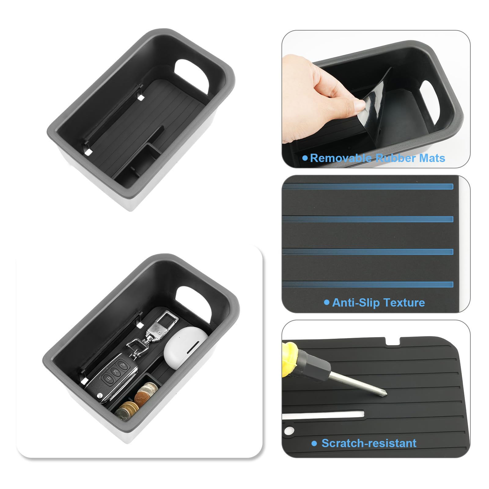 Vano Portaoggetti per Bracciolo Compatibile con Cupra Terramar 2025 2026, Scatola Portaoggetti del Bracciolo Centrale, Terramar VZ 2.0/1.5 Hybird VZ Organizer Con Scatola Monete