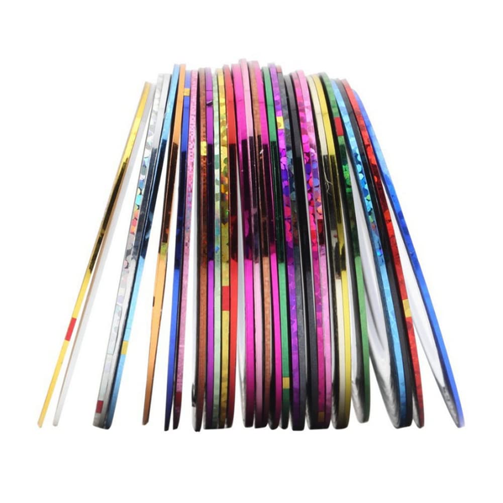 30 Pcs Couleurs Mixtes Rouleaux Striping Tape Line Nail Art Décoration Autocollants pour Ongles Naturels et Faux Ongles