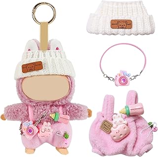 HWJPDMBD Ropa de muñeca de 17 cm, Disfraces para muñecas, Ropa de Peluche, posición sentada y de pie, con 1 Sombrero, 1 Ma...