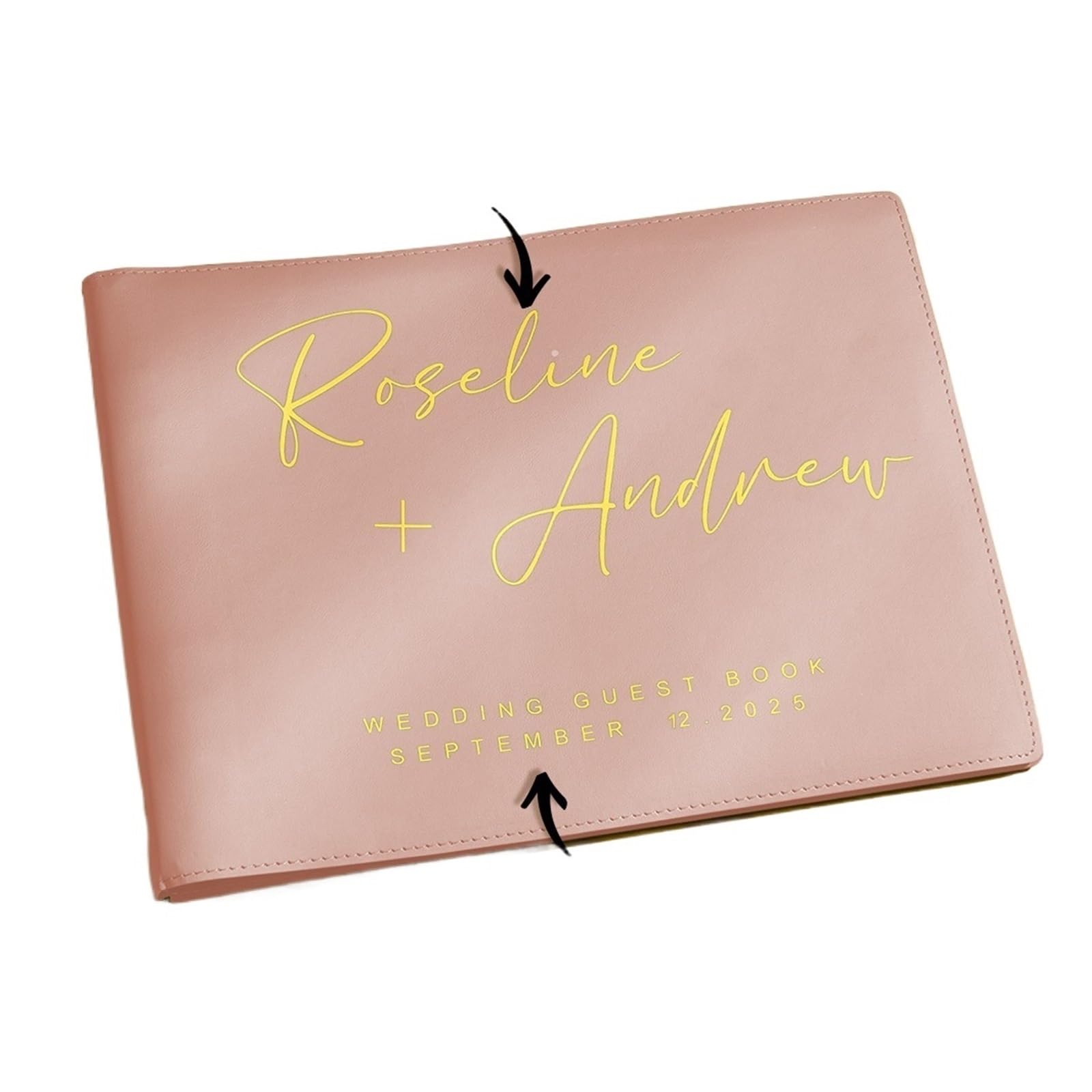 Guest Book Matrimonio Libro degli Ospiti di Matrimonio con Copertina Rigida Colorata | Molteplici Opzioni Di Colore For Regali Commemorativi Degli Sposi(Pink)