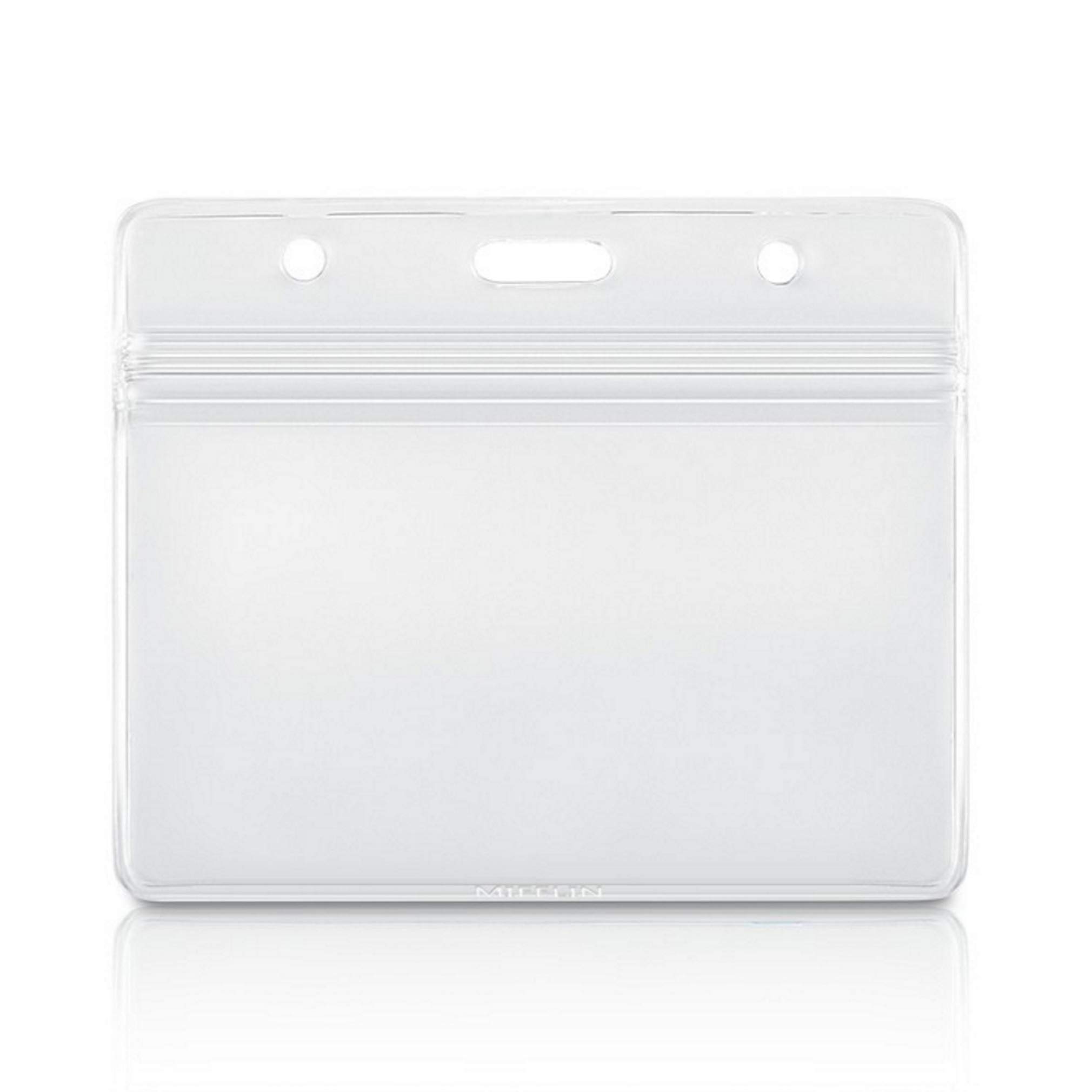 20 Porta Badge In PVC Trasparente - Impermeabili, Per Tessere, Orizzontali, Con Fori Per Fissaggio - Foto 5