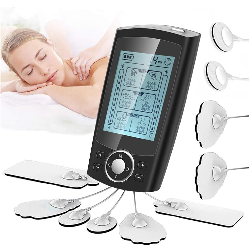Imagen del producto: INGEQUIS TENS Electroestimulador de Pulso Recargable, 36 Modos y 10 Electropods