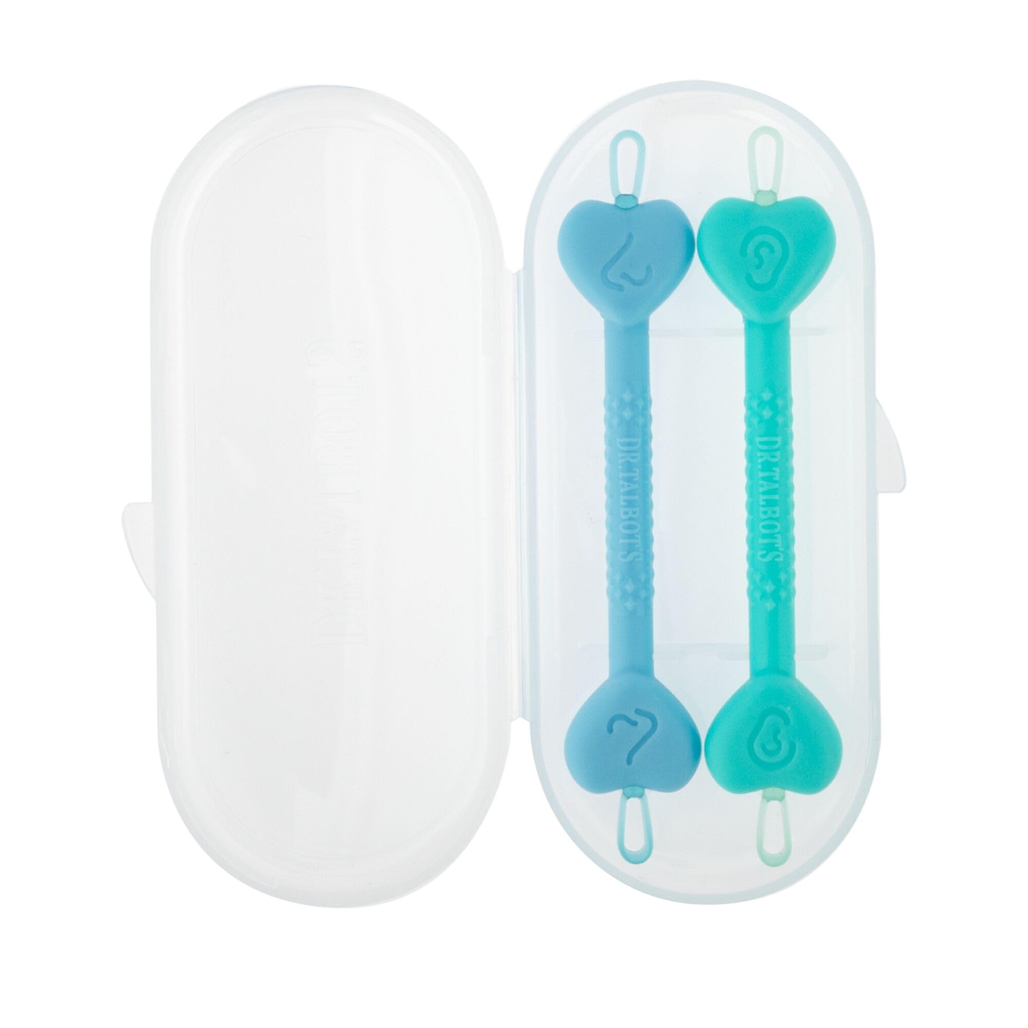 Dr. Talbot's Ensemble de soins des oreilles et du nez pour bébé – Aspirateur nasal Breathe-EEZ et nettoyant à double extrémité pour enlever le mucus et le cérumen en douceur, design sûr à pointe