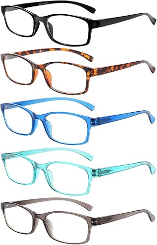 NORPERWIS Gafas de lectura, 5 pares de lectores de calidad, bisagra de resorte, gafas vintage para lectura para hombres y mujeres, Color mixto - 2