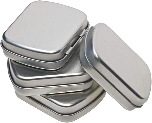 Miniatura 5 de Mini Skater Caja de lata de metal de 2.23 x 1.76 x 0.55 pulgadas, caja de almacenamiento portátil con contenedor pequeño con parte superior sólida