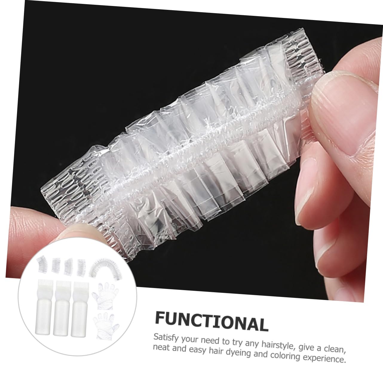 Gogogmee Hair Dye Kit 5-piece Set Hair Dye Brush Root Comb Applicator Bottle Oil Bottles Gloves for Diy or Salon Use