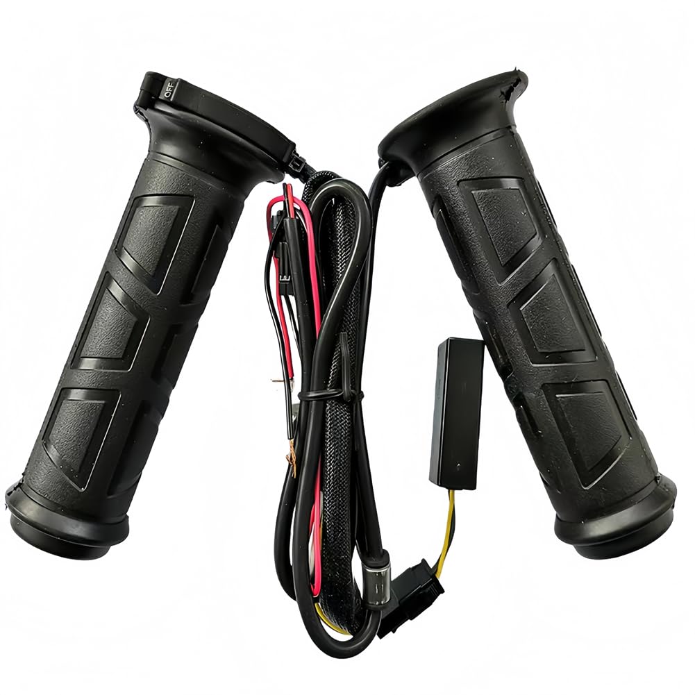 7/8''ATV Heated Handlebar Grips 12V Waterproof Anti-Slip 7/8" Handlebar Grip Heater for ATV Motorcycles (4-Gear Temperature)