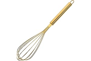 Gilded Stainless Steel Hand Whisk for Multipurpose Cooking