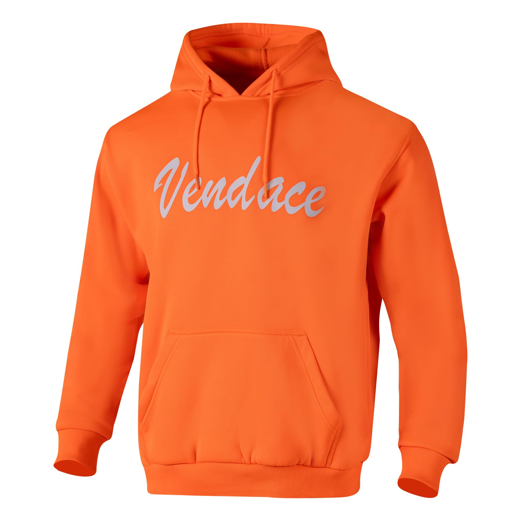 VENDACE High Visibility Safety Fleece Hoodie Sweatshirt for Men Hi Vis Construction Work Hoodie (Orange,L)